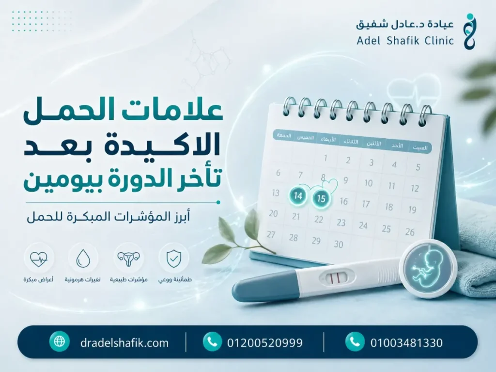 علامات الحمل الأكيدة بعد تأخر الدورة بيومين